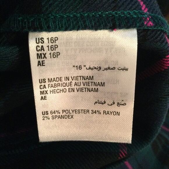 Charter Club Petite Plaid Stretch Wide-Leg Crop Pants 16P - Picture 6 of 6